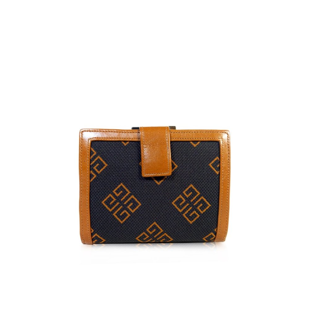 Vintage GIVENCHY Wallet Tan & Espresso Kisslock Wallet